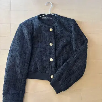 ZARA 노카라 트위드 자켓