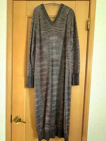 venit 니트 롱 원피스 V넥