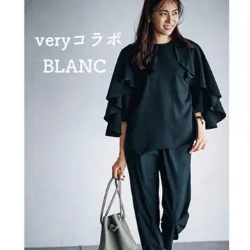 BLANC 프릴 케이프 블라우스