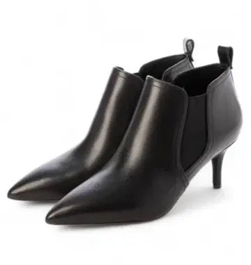 미사용 새상품 블랙 사이드 고어 부츠 중간 힐