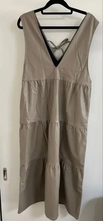 라콜레 인조 가죽 원피스 리본 티어드