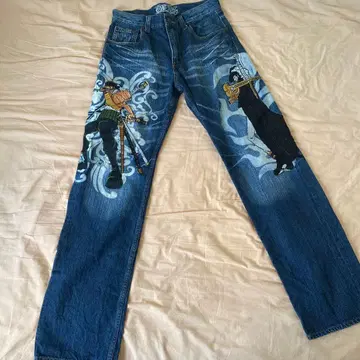 원피스 청바지 자수 데님 팬츠 조로 미호크 미사용품