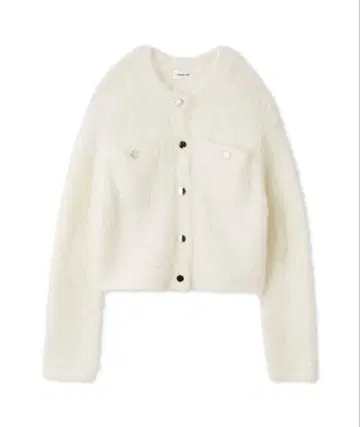 모헤어 니트 샤기 가디건