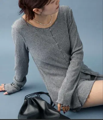 미스틱 기모 리브 버튼 가디건