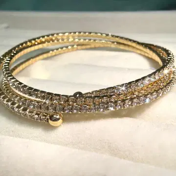 골드 지르코니아 3연 뱅글 팔찌