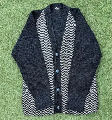 60s Vintage 헤링본 트위드 가디건