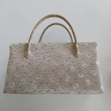 토끼 무늬 자수 베이지 일본 의류용 백