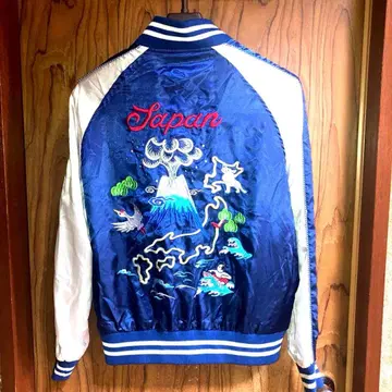 자수 스카잔 후지산 일본 지도 남성용 M