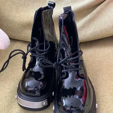 남성용 하이탑 통굽 부츠