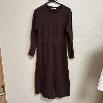 MILK 맨투맨 롱 원피스 브라운