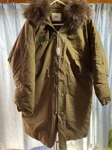 Vault 모즈 코트 올리브 그린 후드 퍼 포함