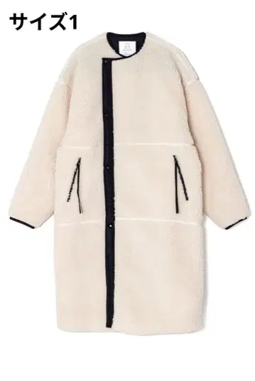 새상품급 HYKE 하이크 보아 코트 화이트 사이즈 1