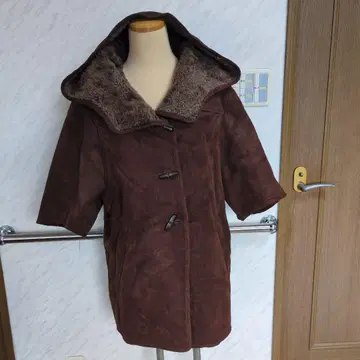 할인 ZARA 브라운 페이크 무스탕 코트 하프 슬리브