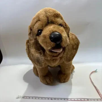 리얼 강아지 봉제 인형 약 30cm 브라운