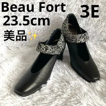 [ 새상품급 ] 뷰포트 가죽 멜리 제인 펌프스 블랙 23.5 3E