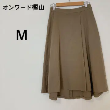 온워드 카시야마 플레어 스커트 [ M ] 카키 안감 부착 심플 일본제