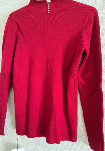 빨간색 리브 니트 긴팔 새상품