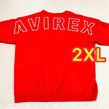 AVIREX 빅 로고 크루넥 맨투맨 레드 2XL