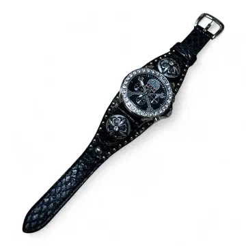 볼티지 레더 워치 브레이슬릿 y2k 시크 스타일