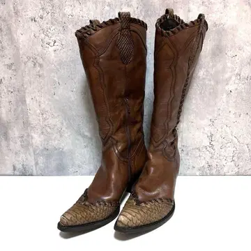 고품질 [SETTIMANA] 웨스턴 부츠 롱 기장 36 브라운 레트로