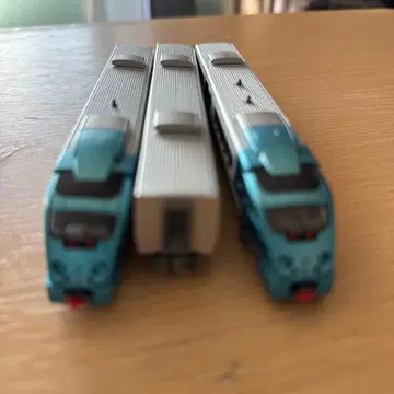 N게이지 철도 모형 3량 편성 파랑과 은색