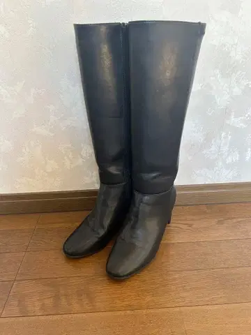 블랙 롱 부츠 7cm 힐