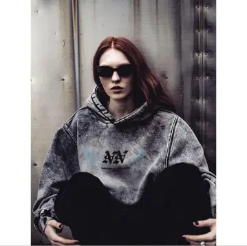 FADED BLEACH HOODIE / ASH