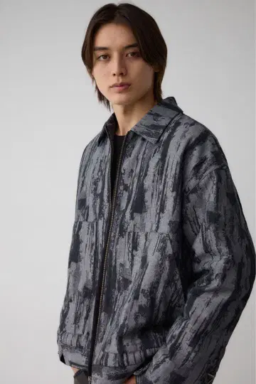 AZUL 자카드 지퍼 아우터