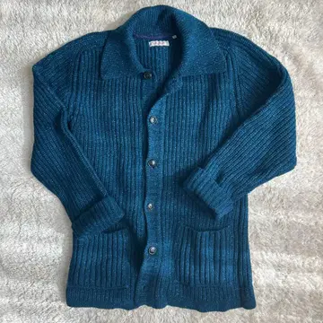 다크 블루 리브 가디건