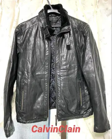 캘빈클라인 가죽 싱글 라이더 자켓