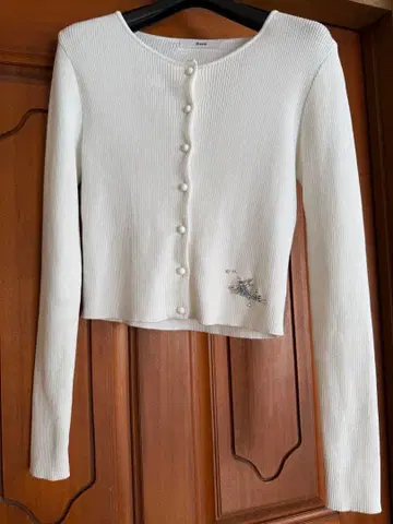 RENE 르네 화이트 리브 가디건