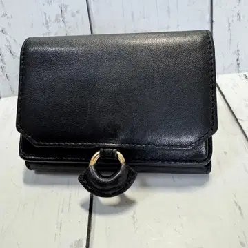 HASHIBAMI (해시바미) 여성용 3단 폴더형 지갑 블랙