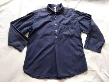 MHL. 마가렛호웰 린넨 혼방 풀오버 셔츠 L 네이비