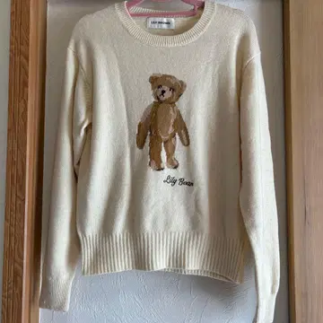 LILY BROWN 곰 자수 긴팔 니트 스웨터