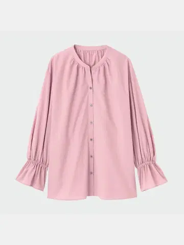 플라스테 캔디 슬리브 블라우스 긴팔 핑크