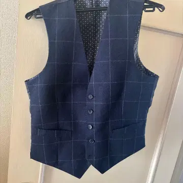 네이비 체크 베스트 S 사이즈 크리스찬 오라니