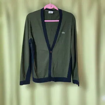 Lacoste 버튼 가디건 올리브 그린
