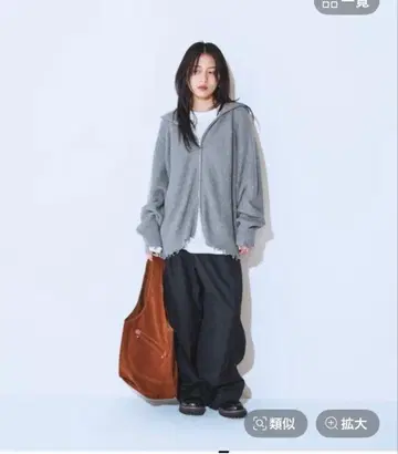 5G 아제 더블 ZIP 니트 후디 지나시스