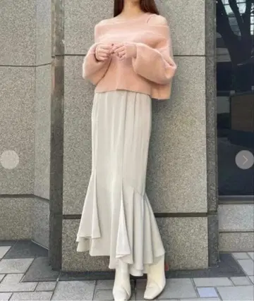 COCODEAL 코코딜 페플럼 레이어드 머메이드 스커트