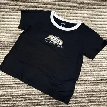 X-girl 꽃무늬 로고 블랙 T셔츠 S사이즈