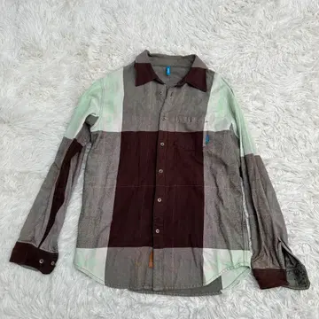 GRAVIS 그래비스 긴팔 셔츠 체크 무늬 남성용 XL 브라운