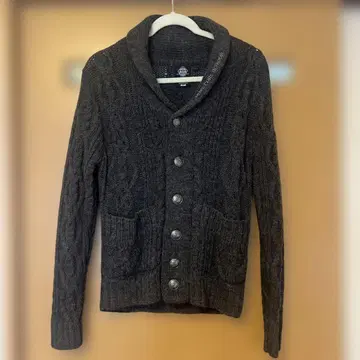 MCD 다크 그레이 케이블 니트 가디건