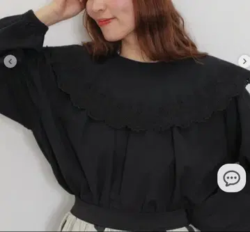 사만사 모스모스 옷깃 라운드 레이스 블라우스