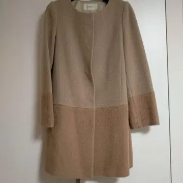 베이지 노카라 울 코트 TOMORROWLAND