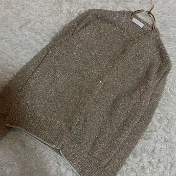 고품질 Ballsey 가디건 베이지 S 라메 믹스 깔끔한