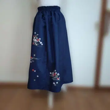 호몬기 리메이크 개더 롱 스커트 핸드메이드