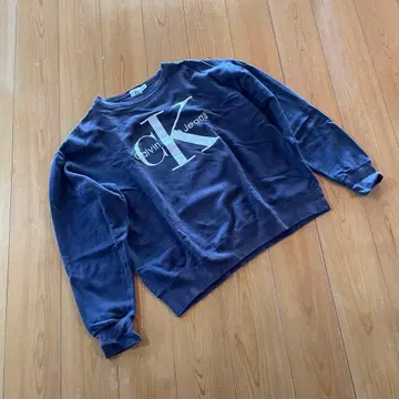 Calvin Klein Jeans 블랙 트레이닝복 로고 맨투맨 L