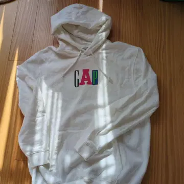 GAP 화이트 후드 부착 후드티 M