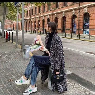 새상품급 클리닝 완료 birthdaybash 트위드 롱 코트 m