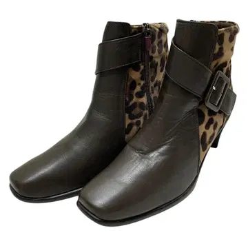 [미사용 새상품] 뷰포트 (24) 부티 숏부츠 배색 천연 가죽